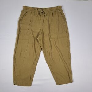 Universal Thread Linen Blend Wide Leg Ankle Pants Women's Size XXL Brown Stretch